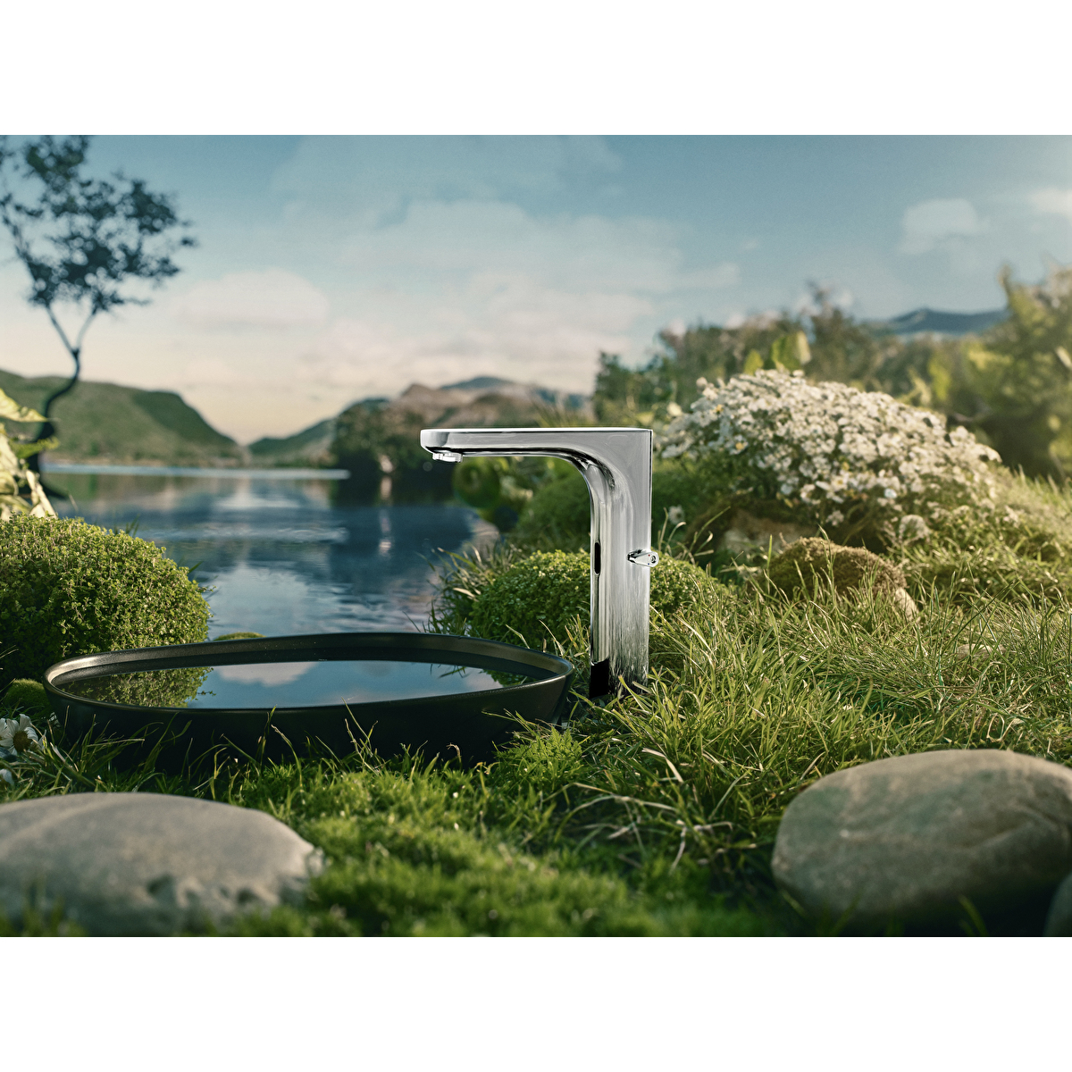 Root Round Temassız Çanak Lavabo Bataryası