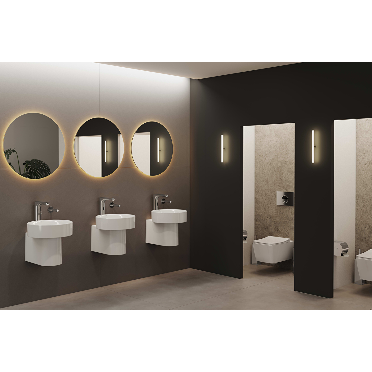 Root Round Temassız Çanak Lavabo Bataryası