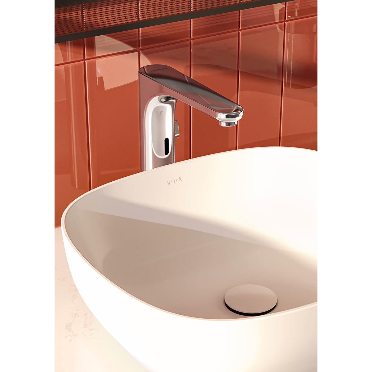 Root Round Temassız Çanak Lavabo Bataryası